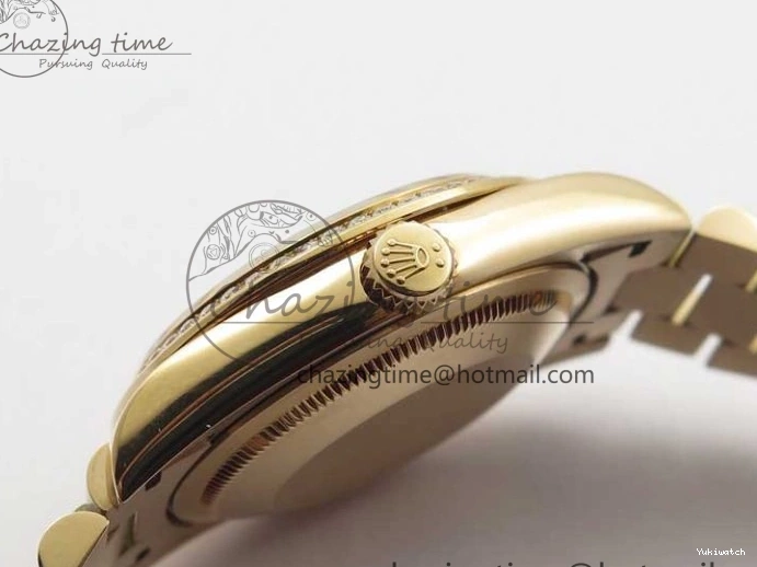 Bracelet Day-Date Dial Silver on Crystal RG A2836 Best Edition 128235 Marker Crystal BP President 36mm RG 0511